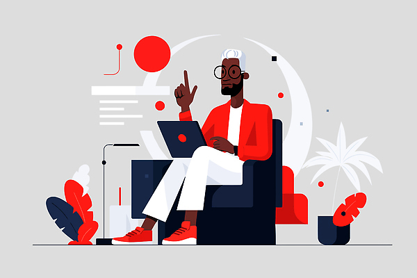 식물 디자인 남자 의자 일러스트 손가락 아이디어 실내 노트북 사무실 환경 디지털 회색 표현 업무 작업 집중 모던 창의성 스타일 국내일러스트 AI파일 손 컬러 가구 컨셉 비즈니스 사람 내부 전자제품 파일형식 벡터