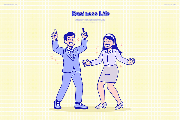 행복 일러스트 비즈니스 모션 성공 협력 직장 함께함 여러명 사무실 기쁨 축하 표현 업무 목표 결과 동료 긍정적 의사소통 국내일러스트 AI파일 감정 다수 컨셉 회사 관계 사람 작업 파일형식 벡터
