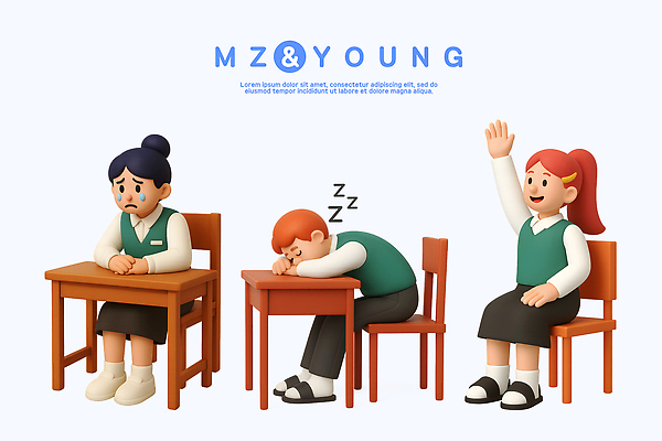 PSD 편집이미지 학생 교육 감정 어린이 교실 모션 수업 친구 학습 슬픔 표현 졸음 질문 책상 반 편집3D 가구 학교 관계 사람 3D 파일형식