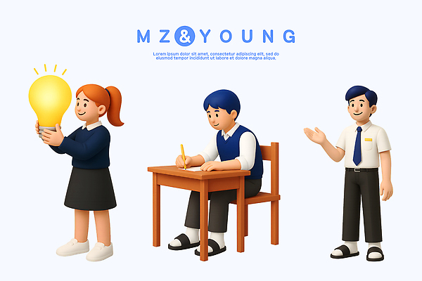 PSD 편집이미지 캐릭터 교육 어린이 예술 학교 모션 협력 아이디어 친구 학습 기록 책상 상상력 창의성 편집3D 가구 컨셉 관계 사람 3D 파일형식