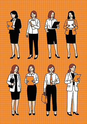 옷 여자 커피 일러스트 비즈니스 모션 회의 협력 직장 기록 사무원 동료 문서 네트워킹 국내일러스트 AI파일 직업 음료 회사 관계 사람 네트워크 파일형식 벡터