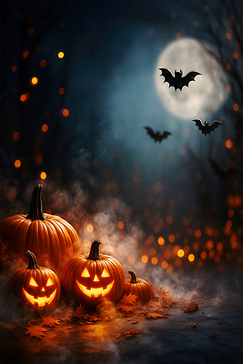 JPG 편집이미지 잎 호박 조명 밝음 풍경 축제 할로윈 달 분위기 밤 신비 공포 박쥐 이미지편집 AI컴퓨터그래픽 AI콘텐츠 자연요소 식물 컨셉 채소 포유류 견과류 파일형식
