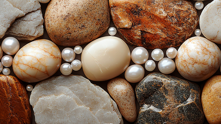 JPG 편집이미지 디자인 패션 예술 장신구 자연 장식 돌_바위 광석 배열 오브젝트 질감 진주 조화 뷰티풀 색감 편집실사 AI포토 AI콘텐츠 보석 CG 생태계 파일형식