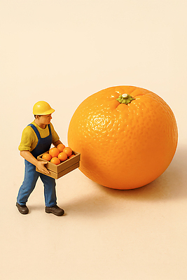 JPG 편집이미지 백그라운드 농업 과일 일상 상자 미니어처 수확 오브젝트 조화 생동감 편집실사 AI컴퓨터그래픽 AI콘텐츠 산업 라이프 모형 CG 파일형식