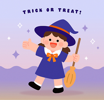 옷 기념일 어린이 바다 컬러 일러스트 동화 표정 귀여움 축제 기쁨 할로윈 축하 빗자루 오브젝트 마녀 마법 Halloween 국내일러스트 AI파일 감정 컨셉 사람 이벤트 청소도구 파일형식 벡터