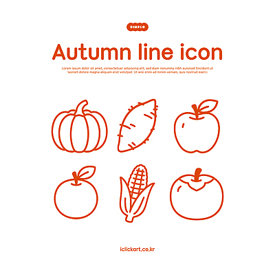 식물 아이콘 디자인 선 컬러 채소 과일 호박 옥수수 가을 사과 배열 라인아이콘 고구마 2D아이콘 AI파일 계절 곡류 뿌리채소 파일형식 벡터