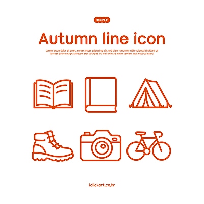 아이콘 디자인 여행 모션 자연 부츠 텐트 그래픽 책 카메라 자전거 주황색 캠핑 가을 라인아이콘 심플 2D아이콘 AI파일 계절 컬러 신발 레저 캠핑도구 전자제품 바이크 생태계 파일형식 벡터