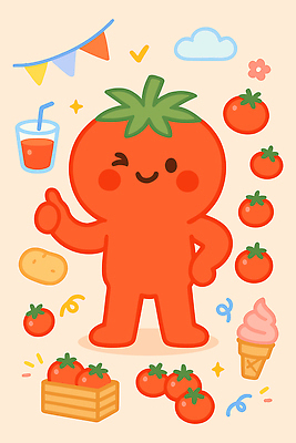 캐릭터 디자인 음료 컬러 백그라운드 패턴 토마토 과일 일러스트 손가락 아이스크림 디저트 사탕 미소 장식 귀여움 신선 즐거움 그림 일러캐릭터 AI파일 손 감정 음식 컨셉 무늬 채소 표정 파일형식 벡터