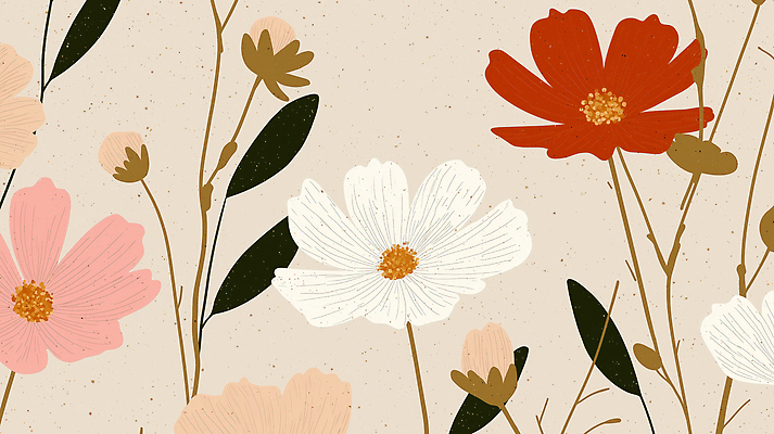 JPG 식물 디자인 꽃 화초 줄기 컬러 백그라운드 잎 패턴 일러스트 자연 생명 평화 환경 정원 봄 그림 조화 뷰티풀 국내일러스트 AI일러스트 AI콘텐츠 계절 컨셉 무늬 생태계 파일형식