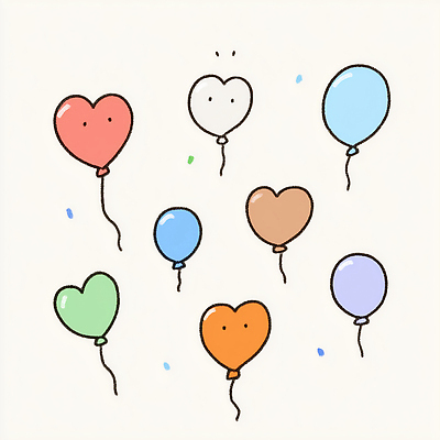 JPG 모양 디자인 행복 컬러 일러스트 사랑 이벤트 장식 파티 축제 기쁨 하트 분위기 즐거움 그림 풍선 색채 창의성 국내일러스트 AI일러스트 AI콘텐츠 감정 컨셉 파일형식