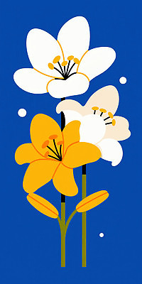 JPG 식물 디자인 꽃 예술 컬러 백그라운드 일러스트 자연 그래픽 노란색 흰색 스케치 조화 비율 뷰티풀 생동감 스타일 국내일러스트 AI일러스트 AI콘텐츠 미술 생태계 파일형식