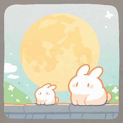 동물 일러스트 가족 자연 하늘 앉기 풍경 초원 평화 귀여움 일몰 감상 달 토끼 밤 달빛 즐거움 조용 나란히 국내일러스트 AI파일 자연요소 감정 컨셉 포유류 관계 모션 반려동물 노을 견과류 생태계 파일형식 벡터