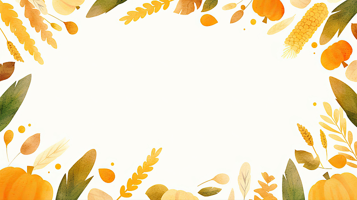 JPG 식물 계절 열매 백그라운드 단풍 일러스트 자연 곡류 풍경 장식 농작물 노란색 물감 수확 가을 배열 그림 화사함 색감 아기자기 국내일러스트 AI일러스트 AI콘텐츠 컬러 컨셉 잎 농업 미술도구 생태계 파일형식