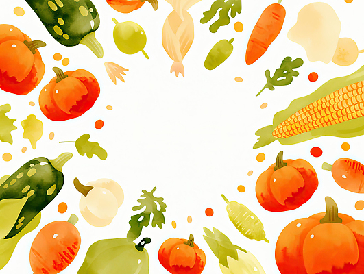 JPG 식물 디자인 컬러 백그라운드 채소 과일 일러스트 자연 호박 수채화 건강 여름 농장 농사 식사 당근 신선 시장 유기농 국내일러스트 AI일러스트 AI콘텐츠 웰빙 계절 농업 뿌리채소 생태계 파일형식