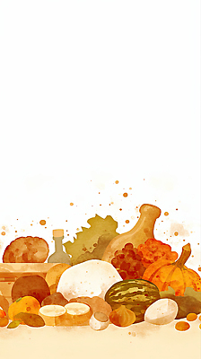 JPG 전통 음식 컬러 채소 과일 일러스트 자연 식탁 호박 따뜻함 장식 농작물 수확 가을 신선 조화 뷰티풀 색감 정물화 국내일러스트 AI일러스트 AI콘텐츠 계절 농업 탁자 그림 생태계 파일형식