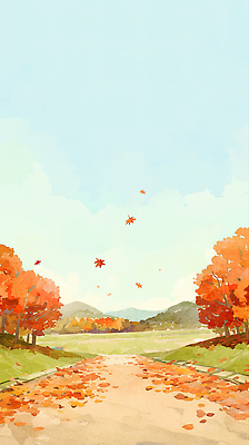 JPG 나무 공원 길 컬러 단풍 낙엽 일러스트 자연 하늘 산 거리 풍경 소풍 평화 산책 가을 시원함 조화 뷰티풀 국내일러스트 AI일러스트 AI콘텐츠 식물 계절 공공시설 컨셉 잎 휴식 야외활동 생태계 파일형식