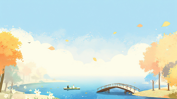 JPG 나무 호수 여유 여행 단풍 낙엽 일러스트 가족 자연 하늘 바람 어류 풍경 산책 가을 보트 수면 숲 노젓기 가교 국내일러스트 AI일러스트 AI콘텐츠 자연요소 식물 건축물 계절 감정 잎 배_교통 관계 모션 날씨 휴식 물 수중동물 생태계 파일형식