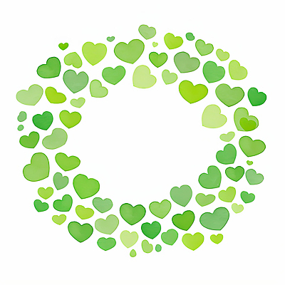 JPG 모양 디자인 행복 예술 컬러 백그라운드 패턴 일러스트 자연 그래픽 장식 초록색 심장 원형 크기 배열 모던 화사함 단순화된 창의성 국내일러스트 AI일러스트 AI콘텐츠 도형 감정 컨셉 무늬 장기_의학 생태계 파일형식