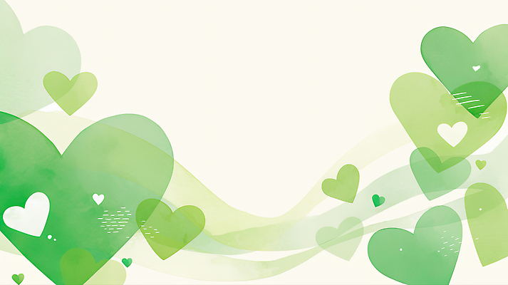 JPG 디자인 감정 컬러 백그라운드 패턴 일러스트 자연 따뜻함 사랑 장식 초록색 연두색 희망 하트 표현 배열 그림 부드러움 감성 뷰티풀 창작 국내일러스트 AI일러스트 AI콘텐츠 모양 컨셉 무늬 감각 생태계 파일형식