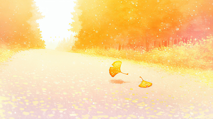 JPG 나무 계절 길 컬러 단풍 잎 일러스트 자연 바닥 풍경 햇빛 평화 환경 고요 산책 금색 가을 떨어짐 가로수 길가 국내일러스트 AI일러스트 AI콘텐츠 식물 컨셉 휴식 태양 생태계 파일형식
