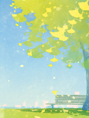 JPG 나무 공원 컬러 일러스트 자연 바람 휴식 따뜻함 풍경 잔디 일상 초록색 여름 소풍 고요 은행나무 뷰티풀 풍경화 국내일러스트 AI일러스트 AI콘텐츠 자연요소 식물 계절 공공시설 컨셉 날씨 라이프 야외활동 그림 생태계 파일형식