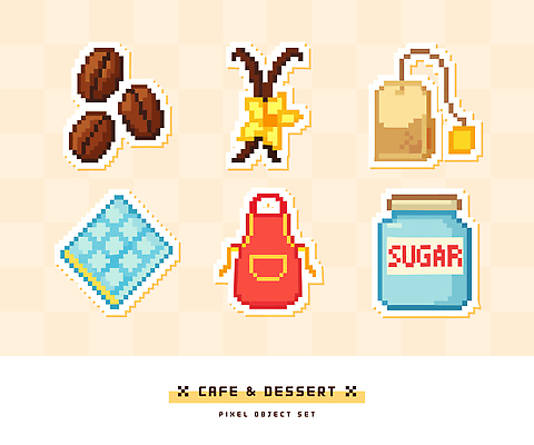 디자인 커피 음료 컬러 일러스트 주방용품 디저트 그래픽 과자 주방 카페 원두 차 설탕 티백 아이템 바닐라 픽셀 국내일러스트 AI파일 음식 생활용품 차_음료 상점 파일형식 벡터