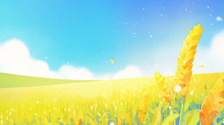 JPG 식물 농업 일러스트 자연 하늘 바람 풍경 초원 여름 햇빛 태양 농장 노란색 일출 환경 에너지 자유 포근함 밀밭 뷰티풀 국내일러스트 AI일러스트 AI콘텐츠 자연요소 계절 산업 컬러 컨셉 밭 날씨 노을 감각 밀 생태계 파일형식