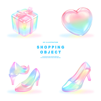 PSD 편집이미지 디자인 장식 선물상자 빛 쇼핑 3D 하트 투명 오브젝트 모던 색감 스타일 편집3D 모양 선물 상자 디지털합성 파일형식