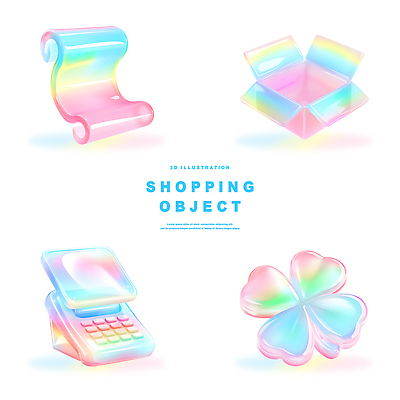PSD 편집이미지 디자인 예술 컬러 쇼핑 상자 3D 디지털 계산기 투명 클로버 두루마리 오브젝트 모던 편집3D 문구용품 장비 디지털합성 파일형식