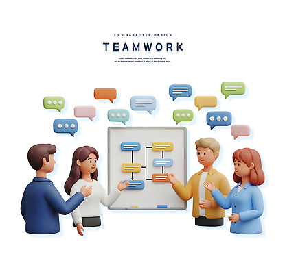 PSD 편집이미지 회의 협력 아이디어 직장 대화 표현 그룹 토론 화이트보드 전략 의견 소통 편집3D 컨셉 회사 비즈니스 말하기 3D 파일형식