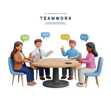 PSD 편집이미지 회의 커뮤니케이션 협력 아이디어 직장 대화 여러명 계획 토론 전략 의견 문제해결 창의성 편집3D 다수 컨셉 회사 비즈니스 말하기 사람 3D 파일형식