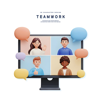PSD 편집이미지 디자인 감정 비즈니스 협력 아이디어 대화 협상 사람 컴퓨터 분위기 소통 편집3D 컨셉 말하기 전자제품 3D 파일형식