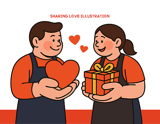 커플 기념일 행복 감정 일러스트 모션 커뮤니케이션 따뜻함 선물 사랑 미소 우정 기쁨 마음 나눔 소통 국내일러스트 AI파일 컨셉 관계 표정 이벤트 친구 파일형식 벡터