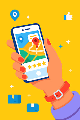 손 지도 일러스트 모션 기술 스마트폰 핸드폰 스크린 행선지 정보 알림 위치 클릭 탐색 길찾기 편리함 경로 사용자 국내일러스트 AI파일 컨셉 신체부위 전자제품 스마트기기 파일형식 벡터