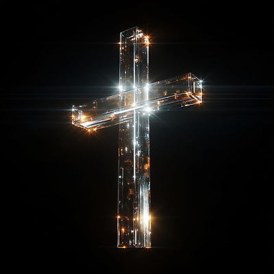 JPG 편집이미지 디자인 기독교 예술 상징 십자가 조명 장식 빛 반사 어둠 투명 신비 크리스탈 신성 영광군 편집3D AI컴퓨터그래픽 AI콘텐츠 종교 컨셉 3D 광석 전라남도 파일형식