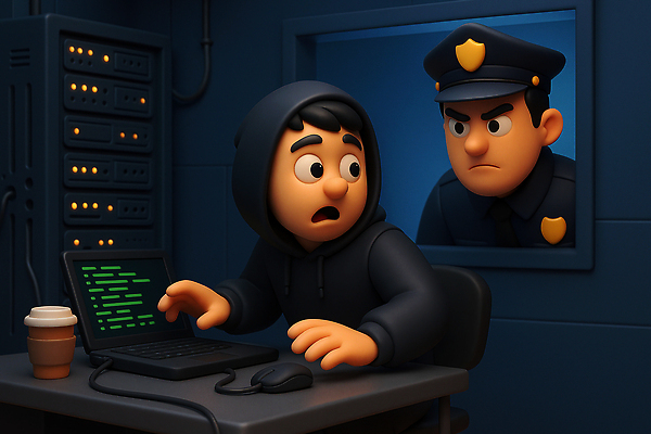 JPG 편집이미지 캐릭터 청년 컴퓨터 방 경찰 전쟁 긴장 해킹 의심 대치 발각 환기구 편집3D AI컴퓨터그래픽 AI콘텐츠 직업 감정 성인 전자제품 3D 환풍기 파일형식