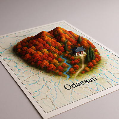 JPG 편집이미지 여행 단풍 자연 산 한옥 풍경 강 평화 산책로 가을 숲 조화 뷰티풀 오대산 전통집 편집3D AI컴퓨터그래픽 AI콘텐츠 한국전통 계절 길 컨셉 고건축 잎 주택 3D 생태계 평창 파일형식