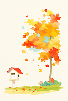 JPG 나무 그릇 컬러 단풍 잎 일러스트 자연 풍경 일상 빨간색 노란색 정원 고요 우체통 가을 떨어짐 조화 뷰티풀 풍요 국내일러스트 AI일러스트 AI콘텐츠 식물 식기 계절 컨셉 라이프 생태계 파일형식
