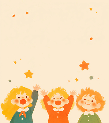 JPG 옷 행복 감정 별 어린이 컬러 백그라운드 일러스트 모션 놀이 웃음 친구 표현 즐거움 순간 창의력 동심 국내일러스트 AI일러스트 AI콘텐츠 자연요소 관계 표정 사람 파일형식