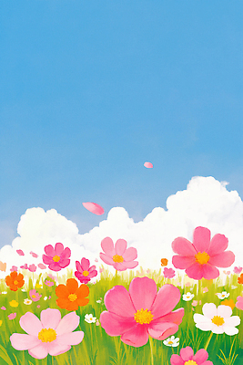 JPG 식물 구름 꽃 행복 컬러 일러스트 자연 하늘 아침 풍경 초록색 햇빛 평화 봄 자유 꽃집 화사함 뷰티풀 싱그러움 웅장함 국내일러스트 AI일러스트 AI콘텐츠 주간 자연요소 계절 감정 컨셉 태양 상점 생태계 파일형식