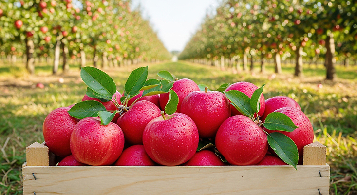 JPG 나무 편집이미지 농업 과일 자연 종류 초록색 여름 햇빛 농장 수확 신선 맛 제조 사과 나무상자 편집실사 AI포토 AI콘텐츠 식물 계절 산업 컬러 컨셉 상자 태양 CG 생태계 파일형식
