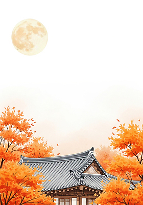 JPG 나무 전통 계절 건축 전통문화 문화 일러스트 자연 하늘 한옥 한국 풍경 정원 주황색 고요 보름달 가을 밤 뷰티풀 국내일러스트 AI일러스트 AI콘텐츠 식물 한국전통 아시아 컬러 고건축 견과류 달 생태계 파일형식