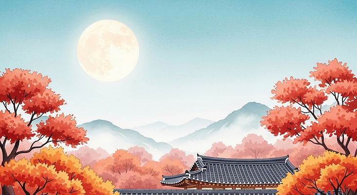 JPG 나무 전통 단풍 고건축 일러스트 자연 하늘 산 한국 풍경 평화 고요 보름달 가을 화려 밤 뷰티풀 옛날 목가 국내일러스트 AI일러스트 AI콘텐츠 식물 건축물 계절 아시아 컨셉 잎 견과류 달 생태계 파일형식