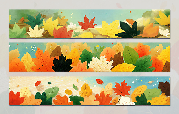 PSD 템플릿 배너템플릿 컬러 자연 바람 나뭇잎 풍경 가을 변화 떨어짐 장면 채색 뷰티풀 배너세트 자연요소 배너 계절 컨셉 잎 날씨 미술 세트 생태계 파일형식