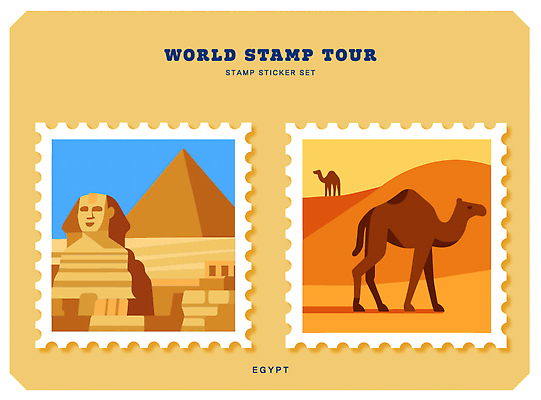 전통 디자인 문화 상징 여행 스티커 일러스트 이집트 장식 도장 사막 역사 수집 그림 피라미드 스핑크스 우표 테마 국내일러스트 AI파일 건축물 아프리카 랜드마크 파일형식 벡터