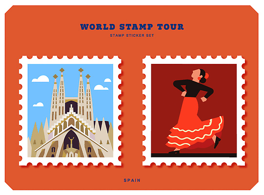 건축물 디자인 여자 유럽 문화 예술 여행 스티커 일러스트 여행객 춤 스페인 기념품 우표 가우디 사그라다파밀리아 플라멩코 Spain Europe 국내일러스트 AI파일 건축 나라 문화예술 사람 성당 세계문화유산 오브젝트 바르셀로나 파일형식 벡터