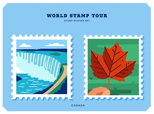 전통 디자인 문화 컬러 여행 단풍 스티커 캐나다 일러스트 자연 풍경 도장 가을 그림 기념품 우표 수공예 나이아가라폭포 뷰티풀 국내일러스트 AI파일 계절 잎 북아메리카 폭포 공예 오브젝트 생태계 나이아가라 파일형식 벡터