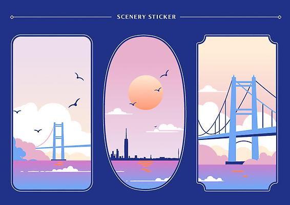 구름 디자인 바다 백그라운드 스티커 일러스트 자연 조류 하늘 풍경 그래픽 일몰 도시 편안함 그림 조화 스카이라인 색채 가교 국내일러스트 AI파일 자연요소 동물 건축물 노을 감각 생태계 파일형식 벡터