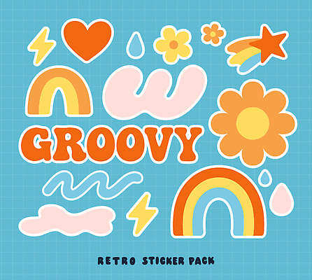 구름 디자인 꽃 예술 컬러 무지개 스티커 패턴 일러스트 놀이 그래픽 장식 여름 하트 그림 복고 조화 색감 창의성 국내일러스트 AI파일 자연요소 모양 식물 계절 무늬 파일형식 벡터