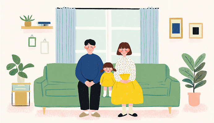 JPG 행복 어린이 거실 일러스트 가족 함께함 따뜻함 대화 사랑 웃음 취미 생활 부모 장난감 노란색 공간 편안함 즐거움 그림 소통 순간 국내일러스트 AI일러스트 AI콘텐츠 감정 컬러 컨셉 관계 표정 말하기 사람 감각 파일형식